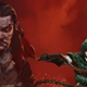 Two vampire survivors stand next to each other in key art for Vampire Survivors.